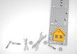 3d render of a nice house sign on white mechanical background