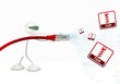 3d render of a exclusive xls icon coming from data cable