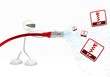 3d render of a exclusive xls icon coming from data cable