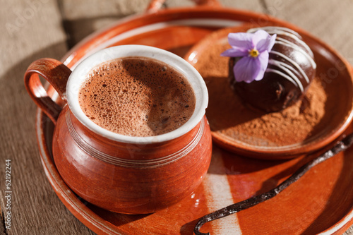 Photo: hot chocolate with chocolate ball hot chocolate with chocolate ball
