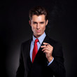business man with cigarette