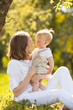 happy mother and son