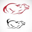 Vector image of a dog running