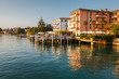 Romantic Cafe on the Garda Lake Shore in Sirmione, Italy