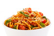 Photo: Pasta with meat, tomato sauce, parmesan and vegetables Pasta with meat, tomato sauce, parmesan and vegetables