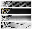Four Industrial Metal Headers
