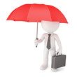 Businessman with umbrella. Safety concept