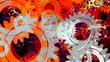 Technology background with metal gears and cogwheels