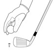 hand placing golf ball