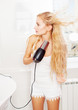 Woman dry hair