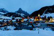 Ski Resort of Corvara at Night, Alta Badia, Dolomites Alps, Ital