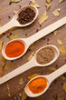 spices - pepper, curry, chilli, caraway