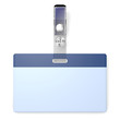 3D realistic render with blank badge and copyspace