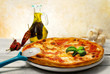 pizza margherita with hot seasoning