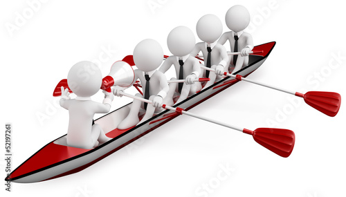 Illustration: 3D white people. Teamwork and sport 3D white people. Teamwork and sport