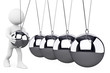 3D white people. Newton's Cradle