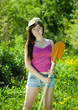  female gardener with spade