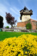 Old clock tower in the city of Graz, Austria