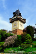 Old clock tower in the city of Graz, Austria