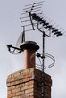 Photo : A satellite dish and TV arial A satellite dish and TV arial