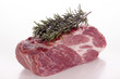 raw pork neck with rosemary