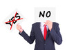 Businessman holding paper