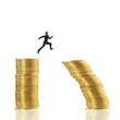 businessman jump for risk