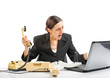 Business woman in a nervous, stressed state