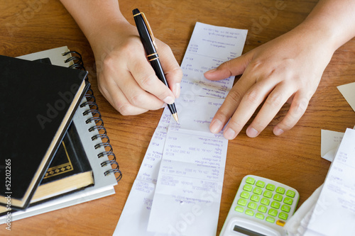 Photo: Accounting on table Accounting on table