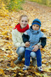  mother with boy in autumn