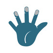 Vektor: Hand Finger Gruß Winken Handfläche Hand Finger Gruß Winken Handfläche