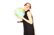 Foto: junge Frau mit Globus junge Frau mit Globus