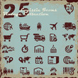 Logistic icons set, vintage collection series