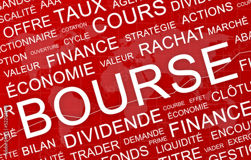 Illustration: nuage de mots : bourse nuage de mots : bourse