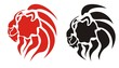 Tribal flame lion head. Dangerous predator