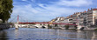Panoramic view of Lyon with Saone river