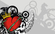 heraldic heart coat of arms background0