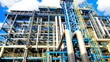 petroleum refinery time lapse. montage