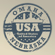 Grunge rubber stamp with name of Nebraska, Omaha, vector