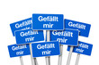 Schilder mit Gefällt mir