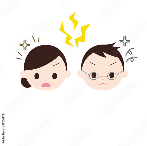 Illustration: 夫婦喧嘩 言い争う 夫婦喧嘩 言い争う