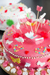 Close up Marzipan cakes for a birthday party