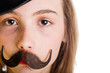 child with a fake mustache