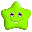 3d cartoon cute green star