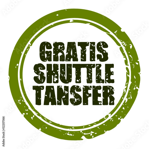 Vector: stempel rund gratis shuttle transfer I stempel rund gratis shuttle transfer I