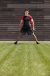 Athlete male on the grass