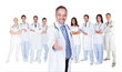 Large group of doctors and nurses