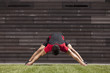 Athlete warming and stretching