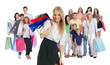 Photo: Large group of people with shopping bags Large group of people with shopping bags