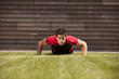 Athlete making some pushup